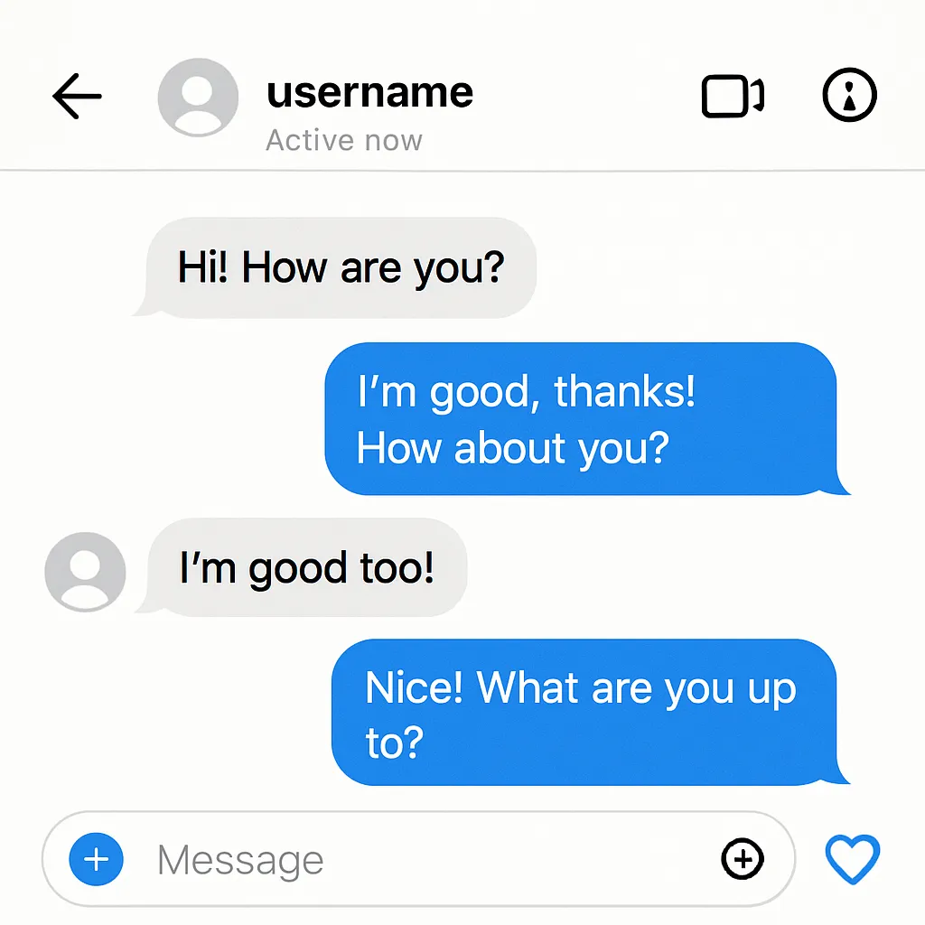 Instagram Chat-Interface zeigt Direktnachrichten