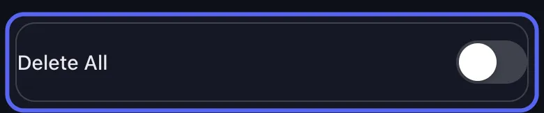 Unpost admin user selection with the Delete All switch highlighted