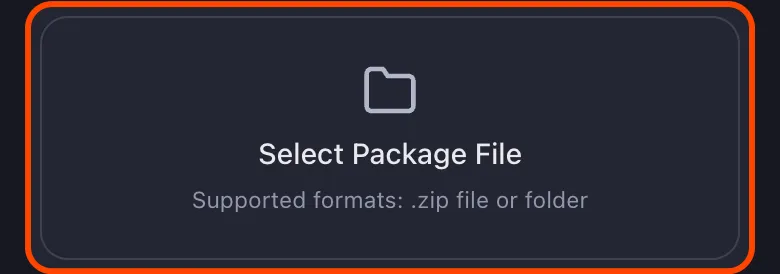 Unpost's Reddit data package sheet with the Select Package File button highlighted