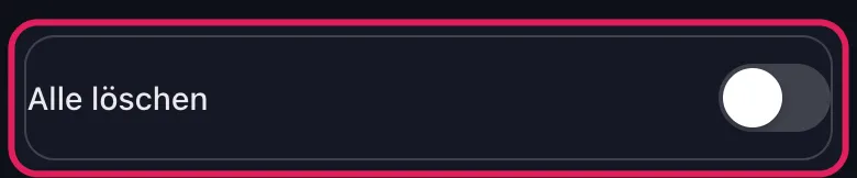 Unpost-Bildschirm „Benutzer zum Löschen auswählen" für Slack mit hervorgehobenem Schalter „Alle löschen"
